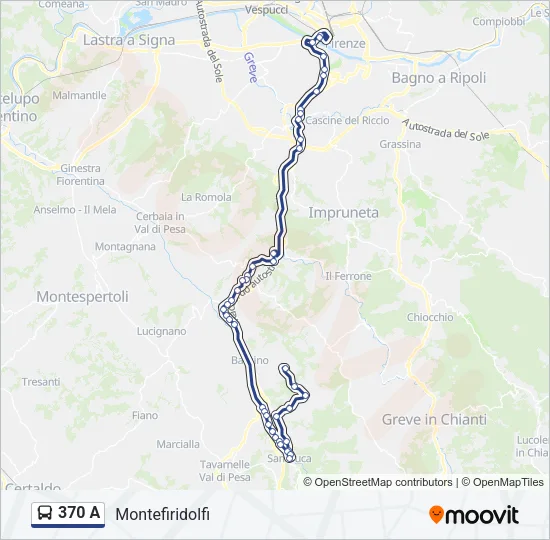 370 A Bus Line Map