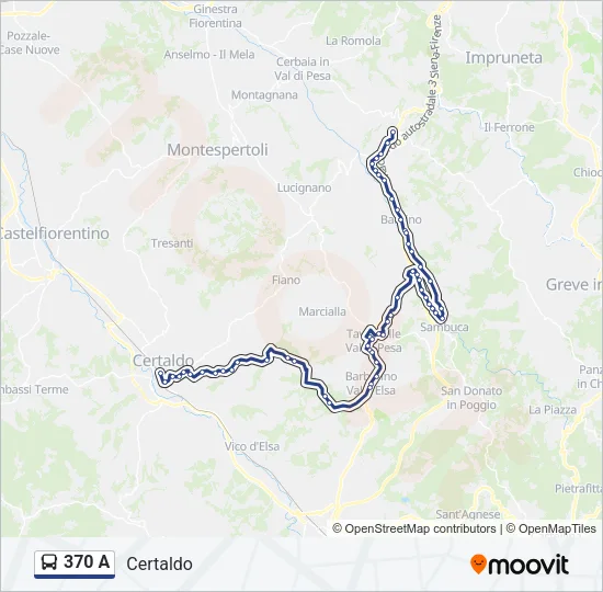 370 A Bus Line Map