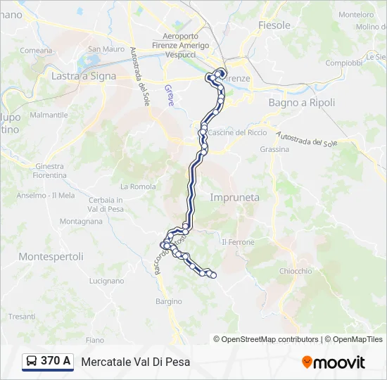 370 A Bus Line Map