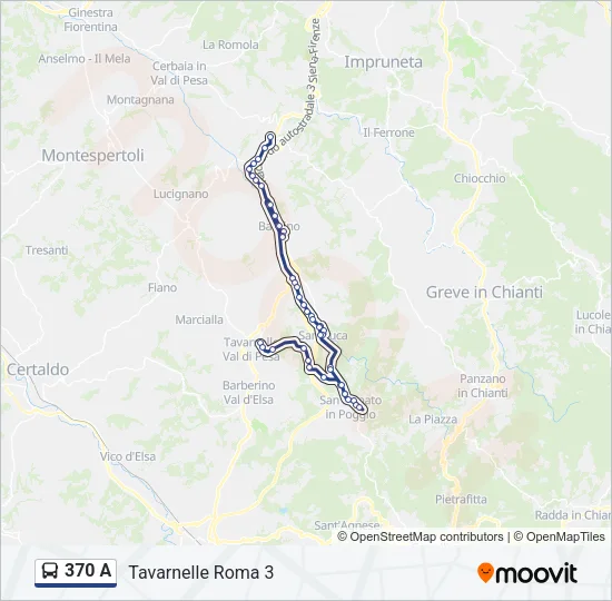370 A Bus Line Map