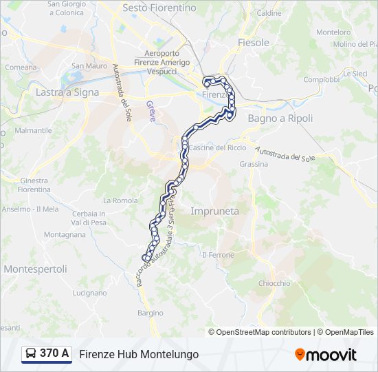 370 A Bus Line Map