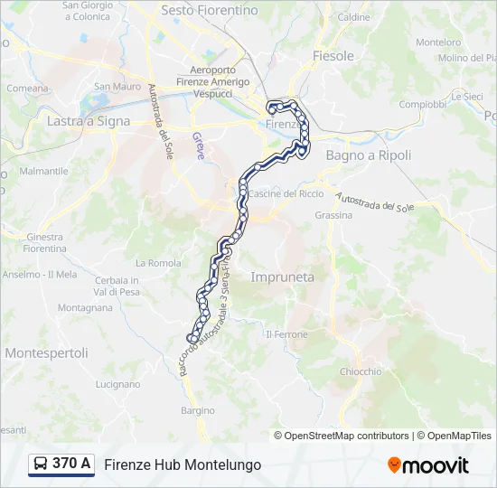 370 A Bus Line Map