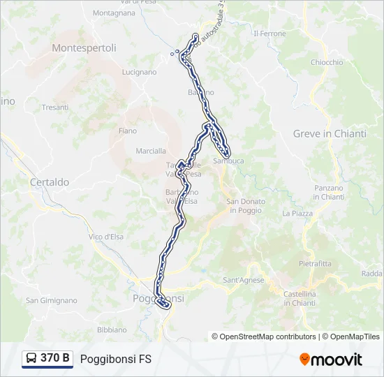 Percorso linea bus 370 B