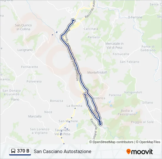 Percorso linea bus 370 B