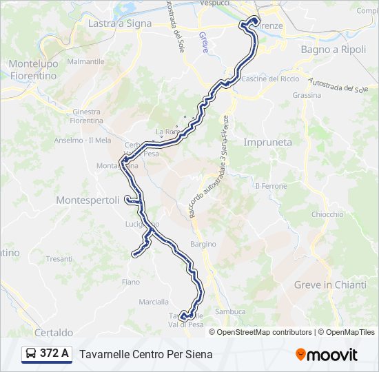 Percorso linea bus 372 A