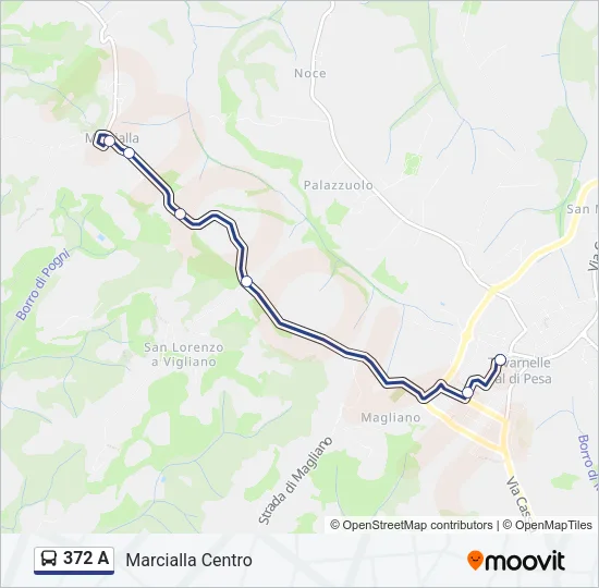 372 A Bus Line Map
