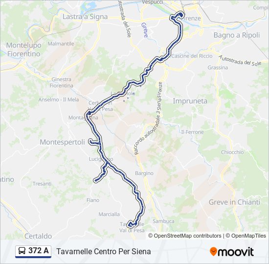 372 A bus Line Map