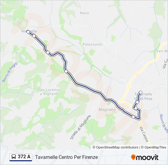 372 A bus Line Map