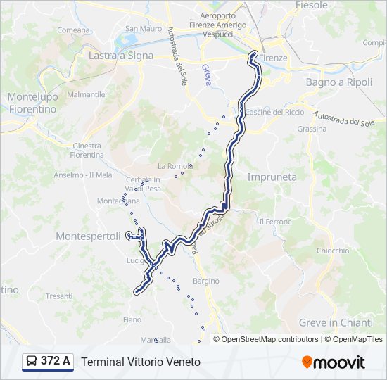 372 A bus Line Map