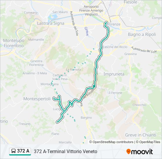 372 A bus Line Map