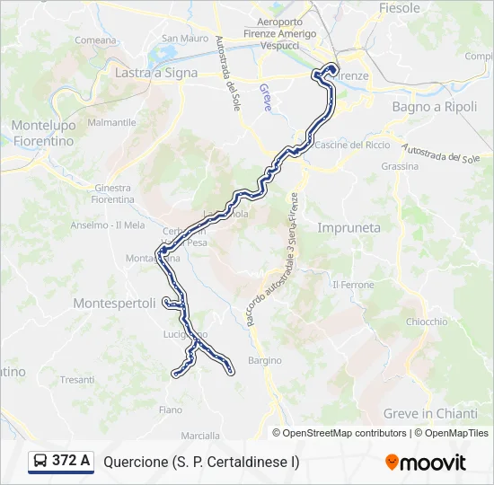 372 A Bus Line Map