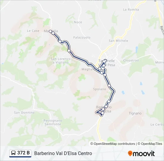 372 B Bus Line Map