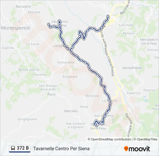 372 B Bus Line Map