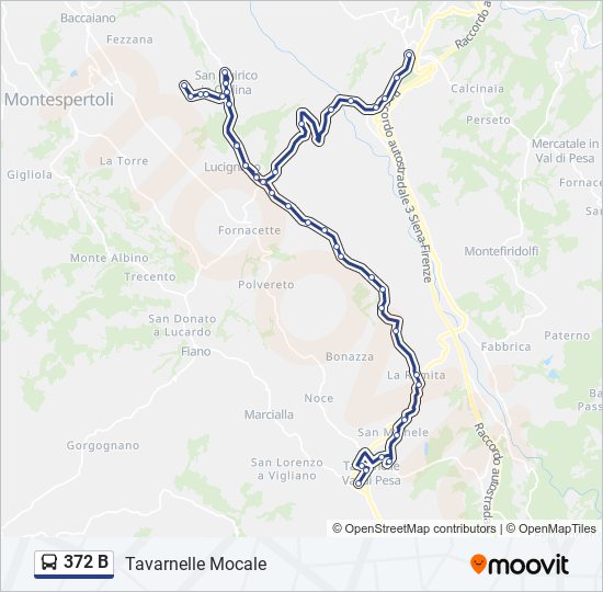 Percorso linea bus 372 B