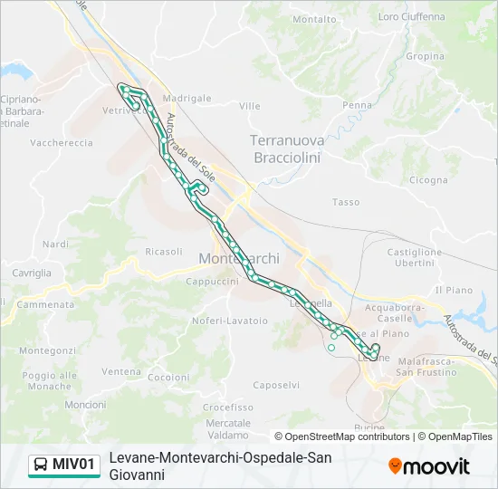 MIV01 Bus Line Map