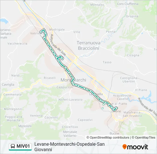 MIV01 Bus Line Map