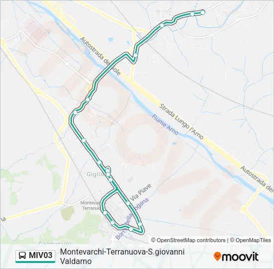 MIV03 Bus Line Map