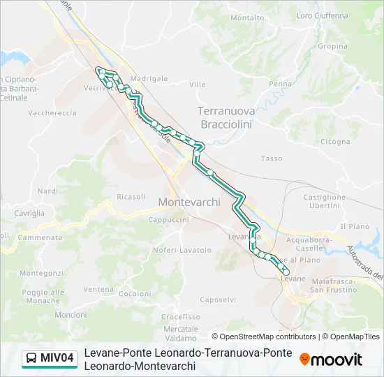 Percorso linea bus MIV04