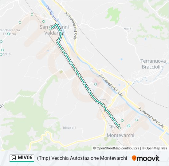 Percorso linea bus MIV06