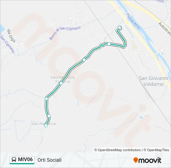 Percorso linea bus MIV06