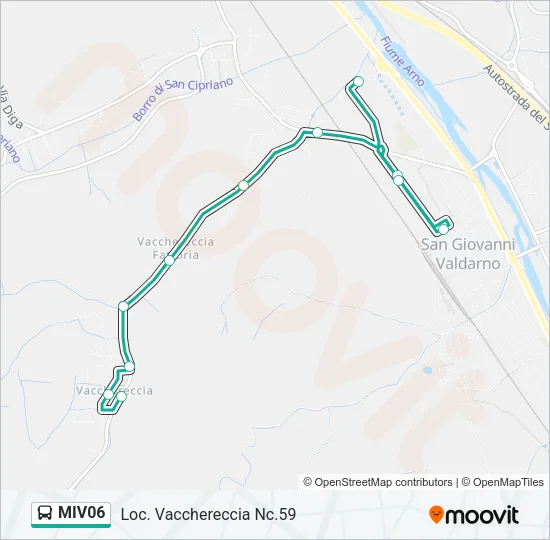 Percorso linea bus MIV06