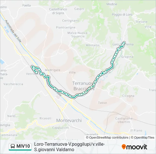 MIV10 Bus Line Map