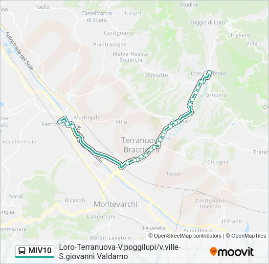 MIV10 Bus Line Map