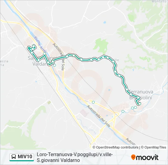 MIV10 Bus Line Map
