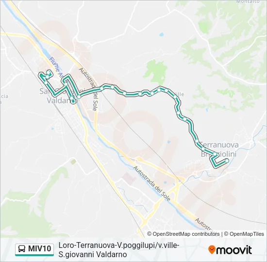 MIV10 Bus Line Map