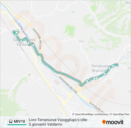 MIV10 Bus Line Map