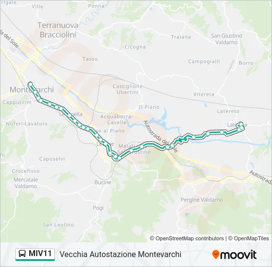 MIV11 Bus Line Map