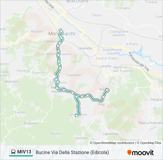 MIV13 Bus Line Map