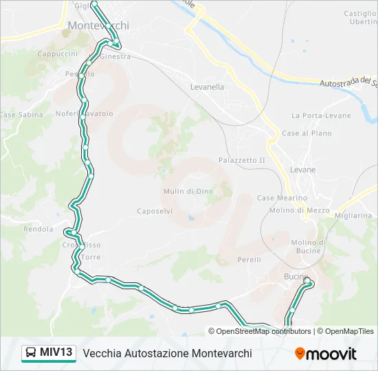 MIV13 Bus Line Map