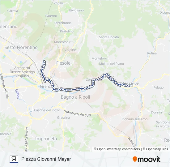 345BIS A Bus Line Map