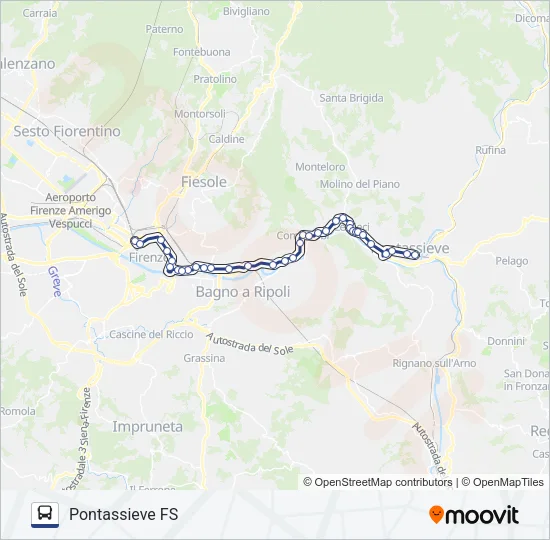 345BIS A Bus Line Map