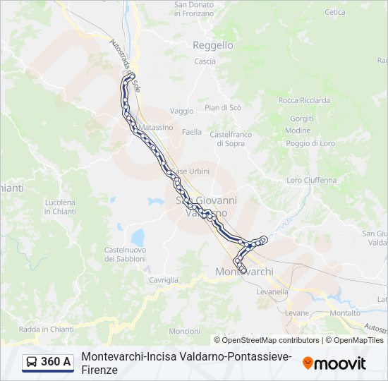 360 A Bus Line Map