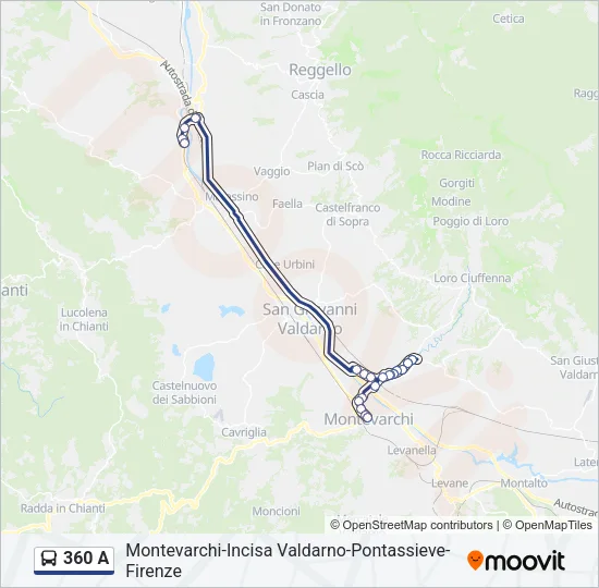 360 A Bus Line Map