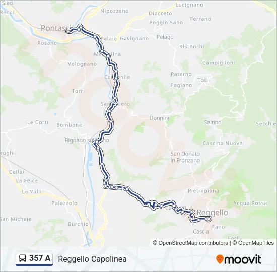 357 A Bus Line Map