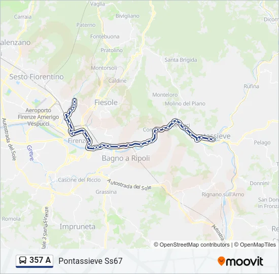 357 A Bus Line Map