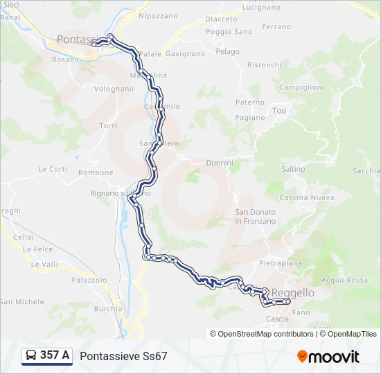 357 A Bus Line Map