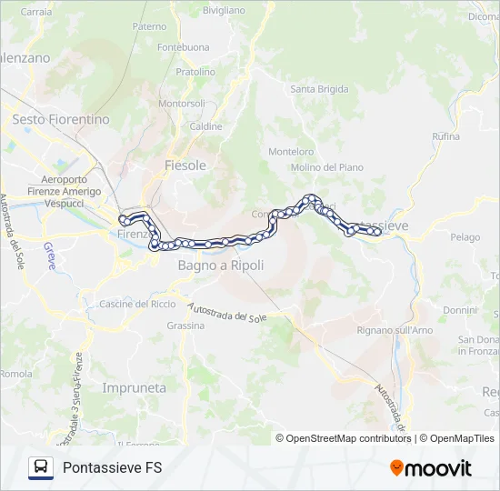 Percorso linea bus 345BIS A