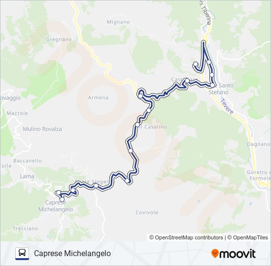 Linea bavpsscc orari fermate e mappe Bavpsscc Caprese