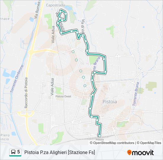 Percorso linea bus 5