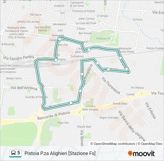 5 Bus Line Map
