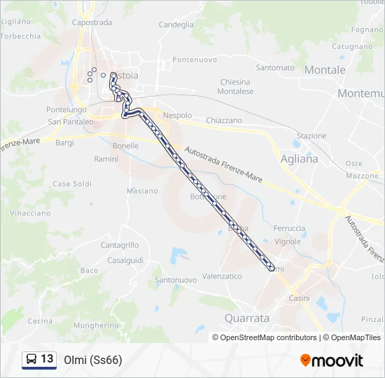 13 Bus Line Map