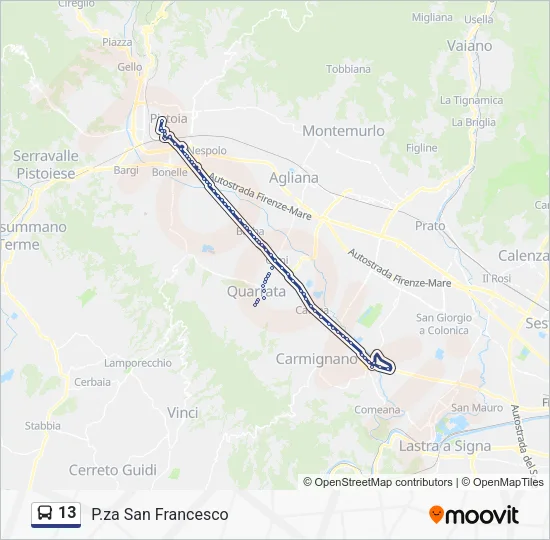 13 Bus Line Map