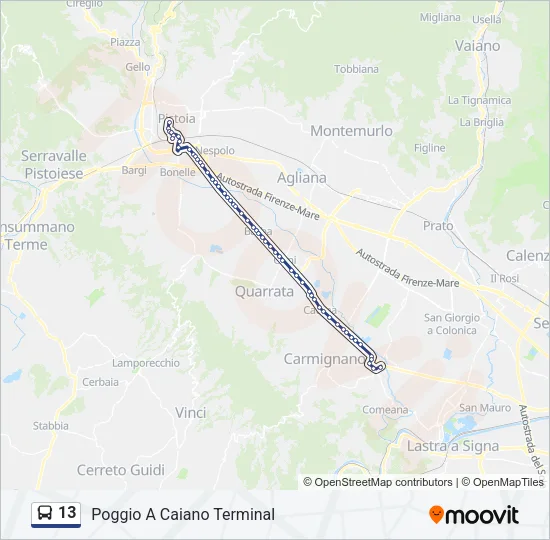 13 Bus Line Map