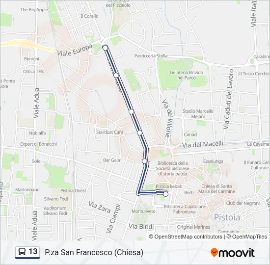 13 Bus Line Map