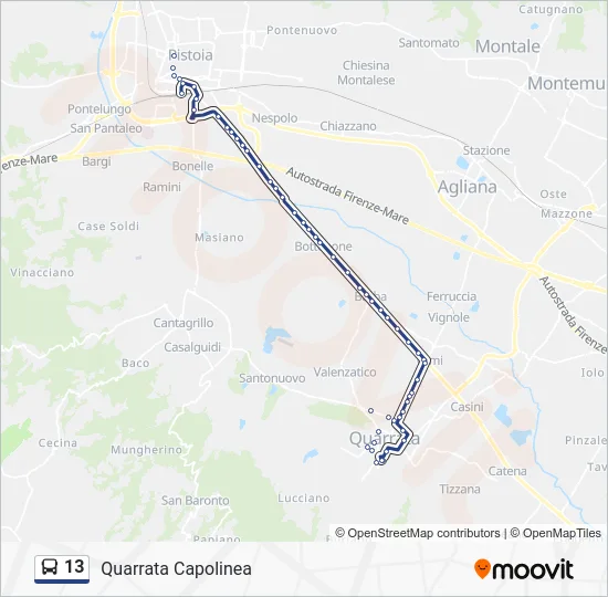 13 Bus Line Map