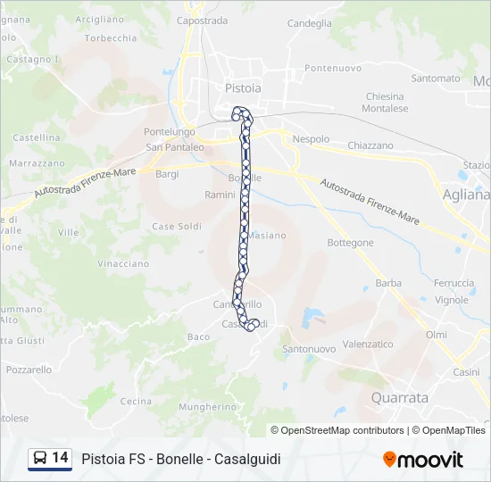 14 Bus Line Map
